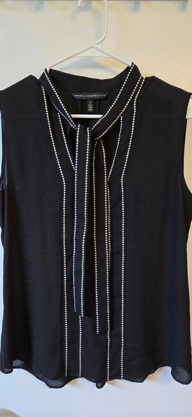 WHBM Top Womens S Black Sleeveless Whimsygoth Dark Academia Goth Poetcore